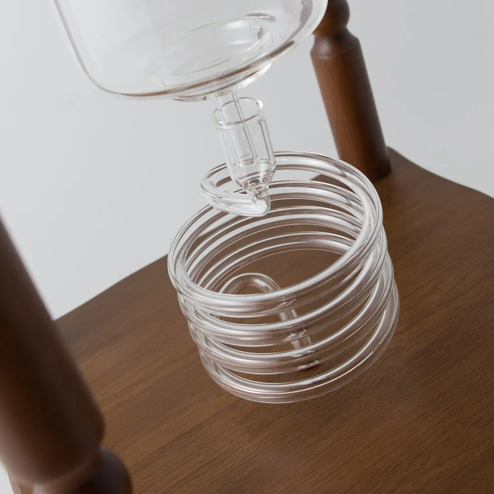 Yama Glass 25 Cup Cold Drip Maker Curved Brown Wood Frame Brewer - Image 2