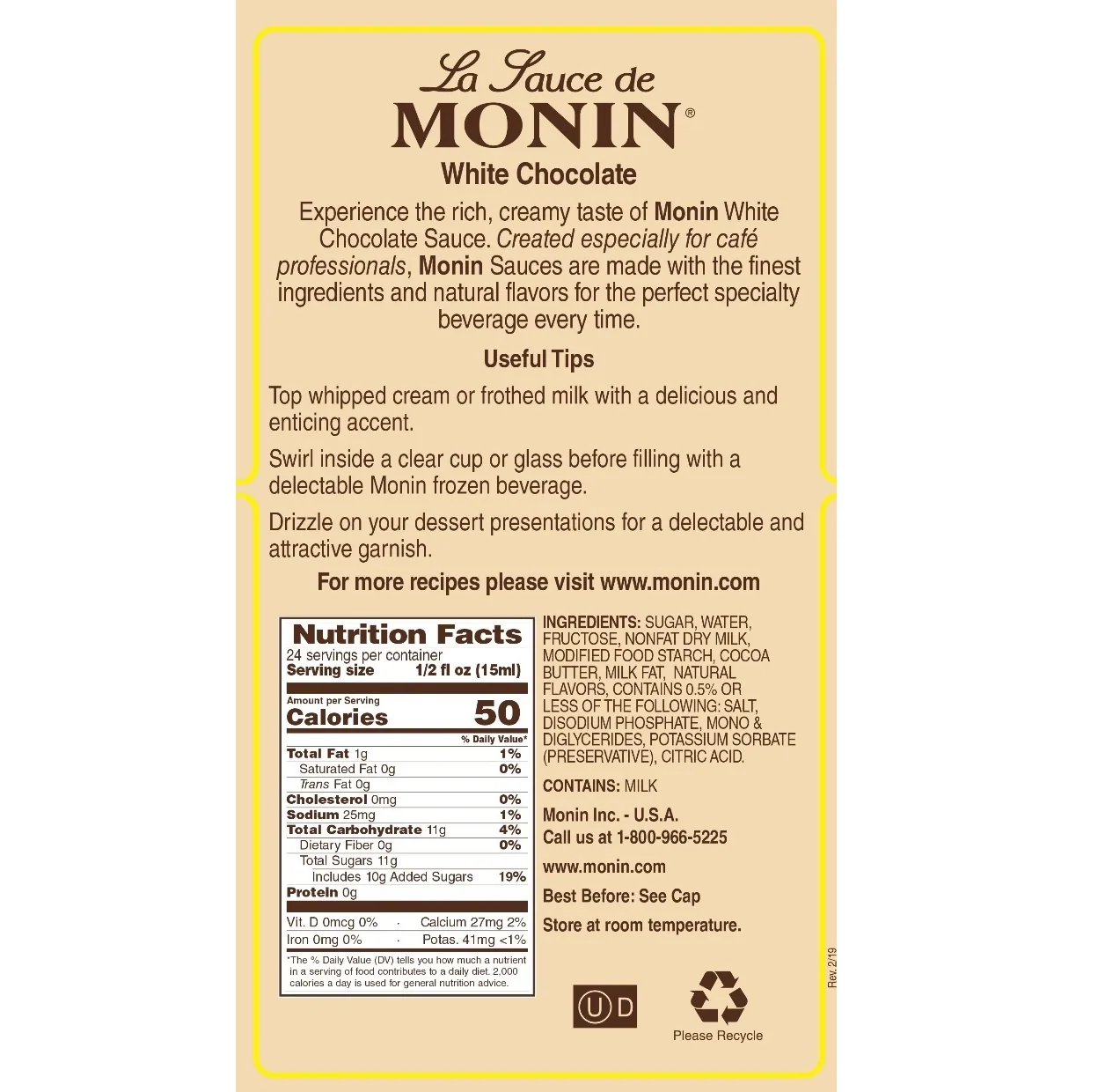 Monin White Chocolate Sauce - 12oz Coffee - Image 4