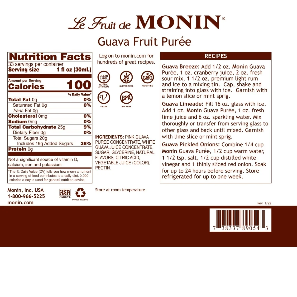Monin Guava Puree Tea - Image 2
