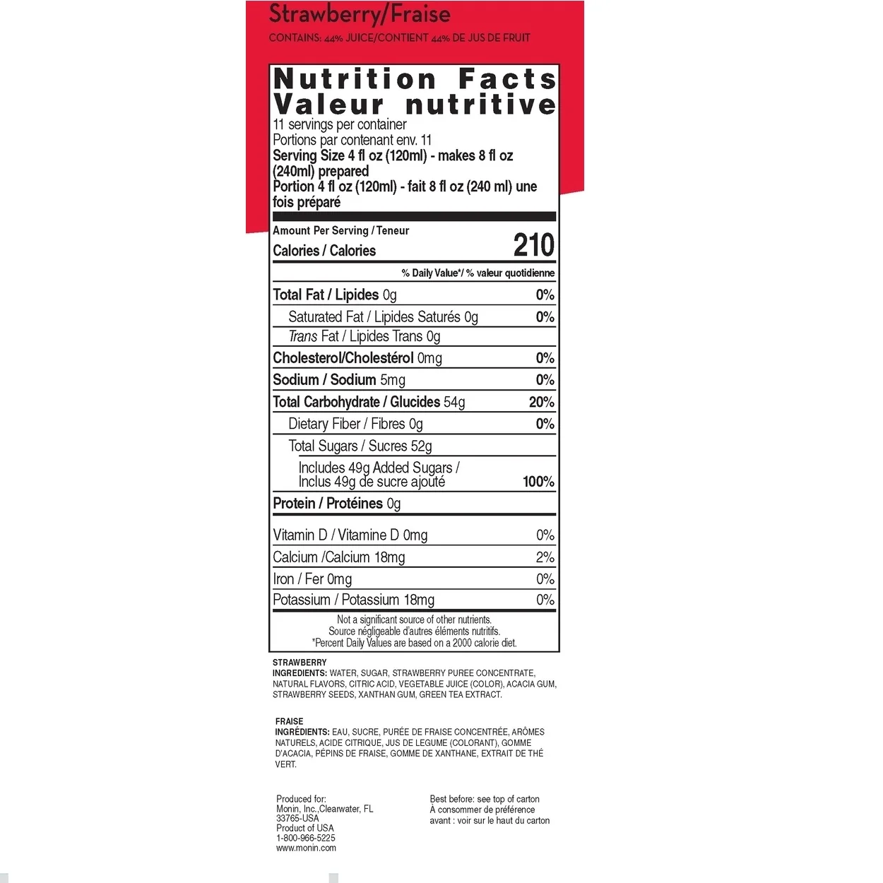 Monin Strawberry Smoothie Mix Tea - Image 2