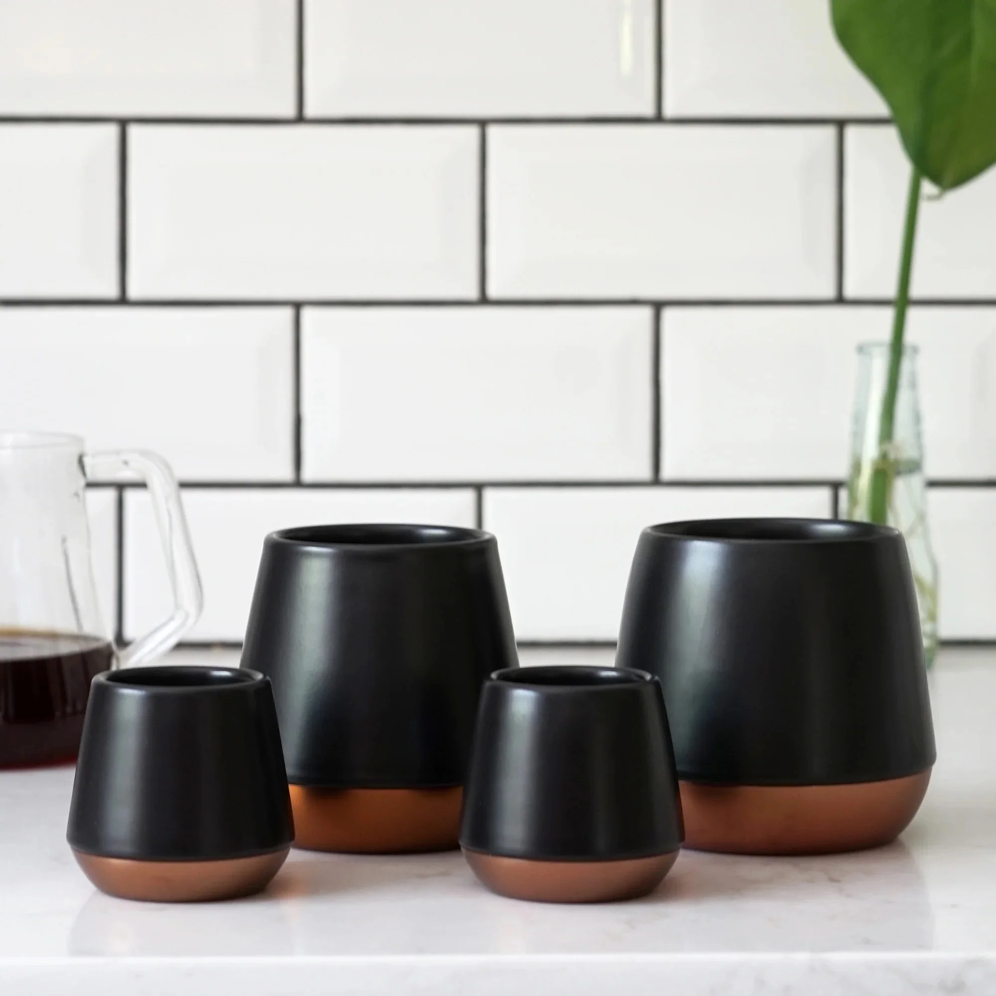 Fellow Joey Double Walled Ceramic Mugs - Matte White / Copper / Junior 2.3oz (68ml) - Image 3