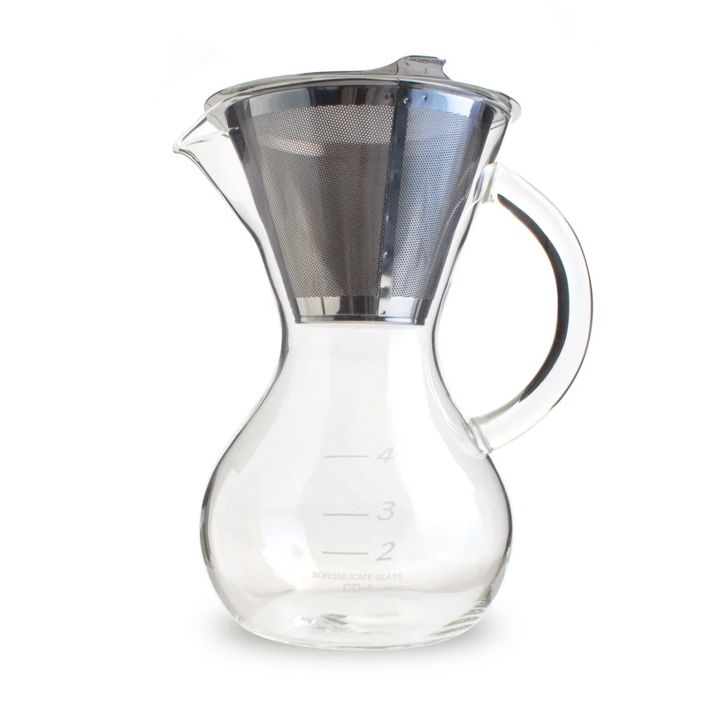 Yama Glass Hermiston Pot with Stainless Cone Filter (30oz) Coffee - Image 2